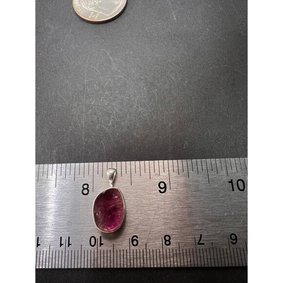 NEW Pink/Bi color tourmaline sterling silver pendant 1.55 grams - Picture 6 of 9